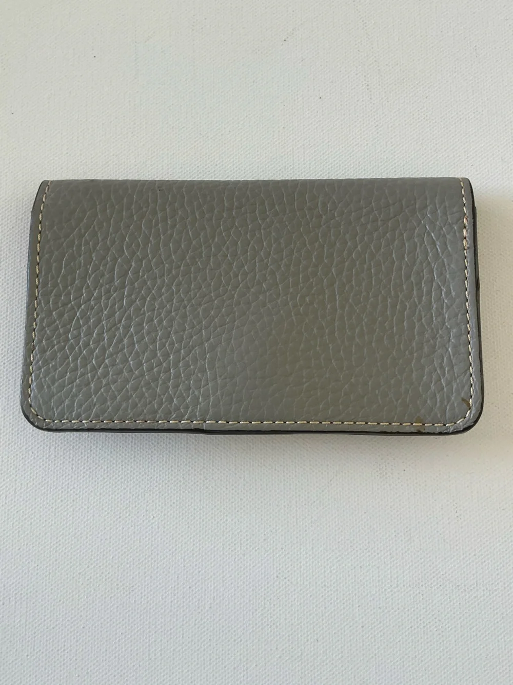 Dooney & Bourke Pebble Grain Leather Checkbook Wallet Gray & Cognac